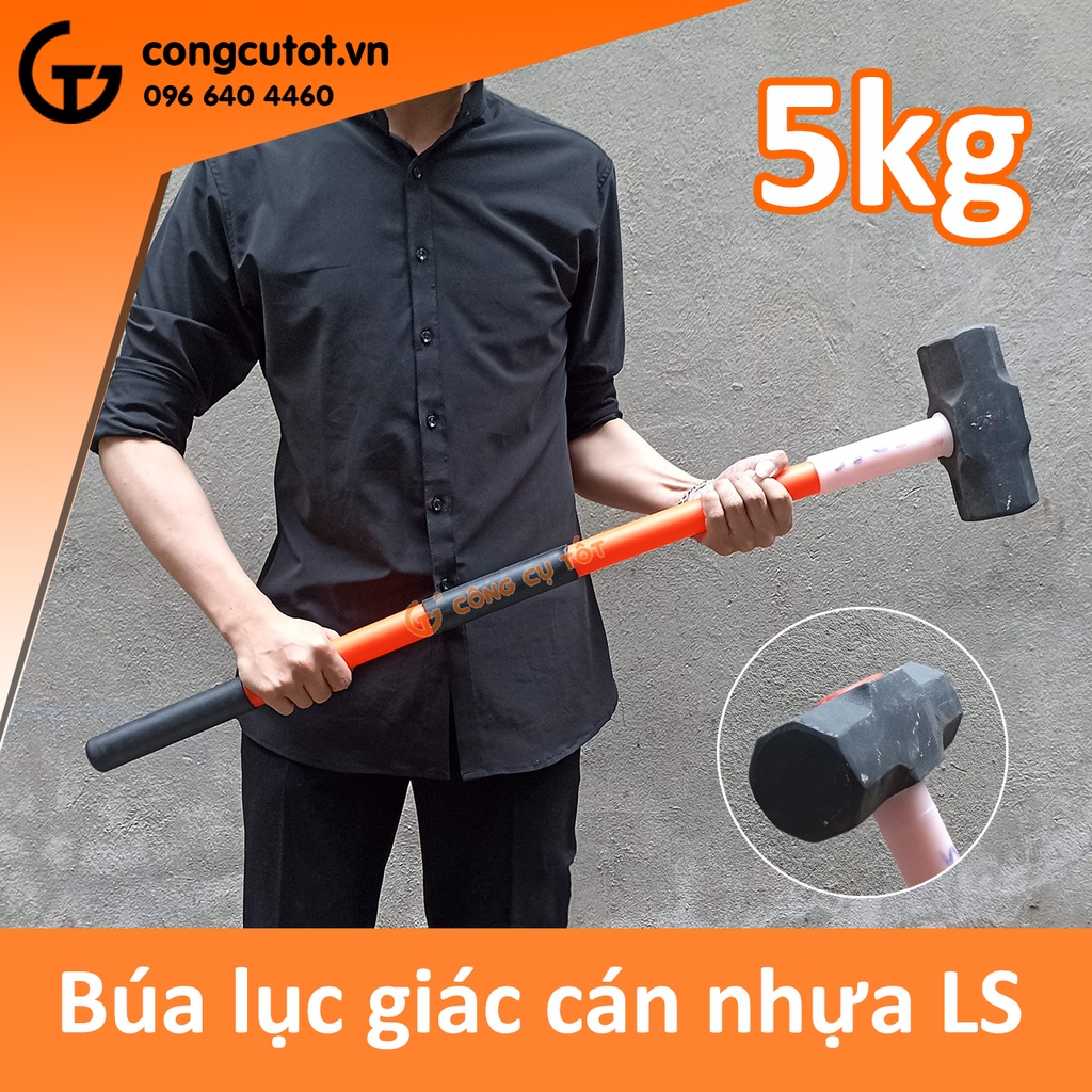 Búa lục giác cán nhựa 950mm x 5kg LS+