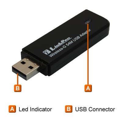 USB kết nối Wifi không dây - USB Wifi Linkpro 802.11G 54Mbps Wireless USB Adapter WLG-54U | BigBuy360 - bigbuy360.vn