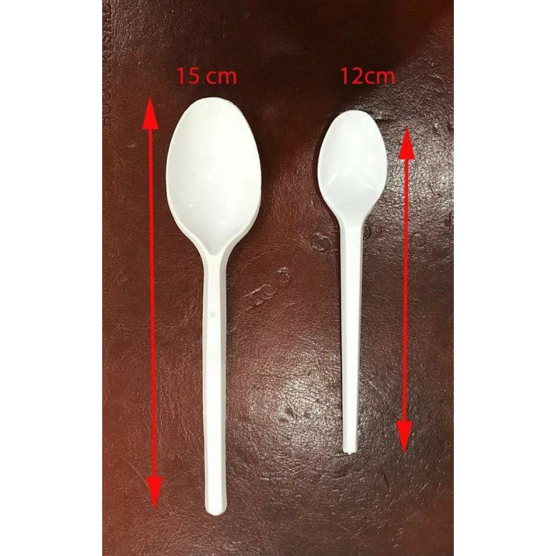 [Kho sỉ]  Combo 100 muỗng nhựa dài 15cm cao cấp dùng cho trà sữa - cơm - phở