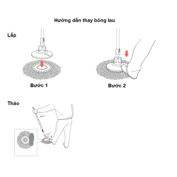 Bộ Cây Lau Nhà Xoay Tay Mini Ettom Lock&Lock [ETM498]