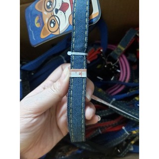 Dây dắt chó vải jean KÈM YẾM
