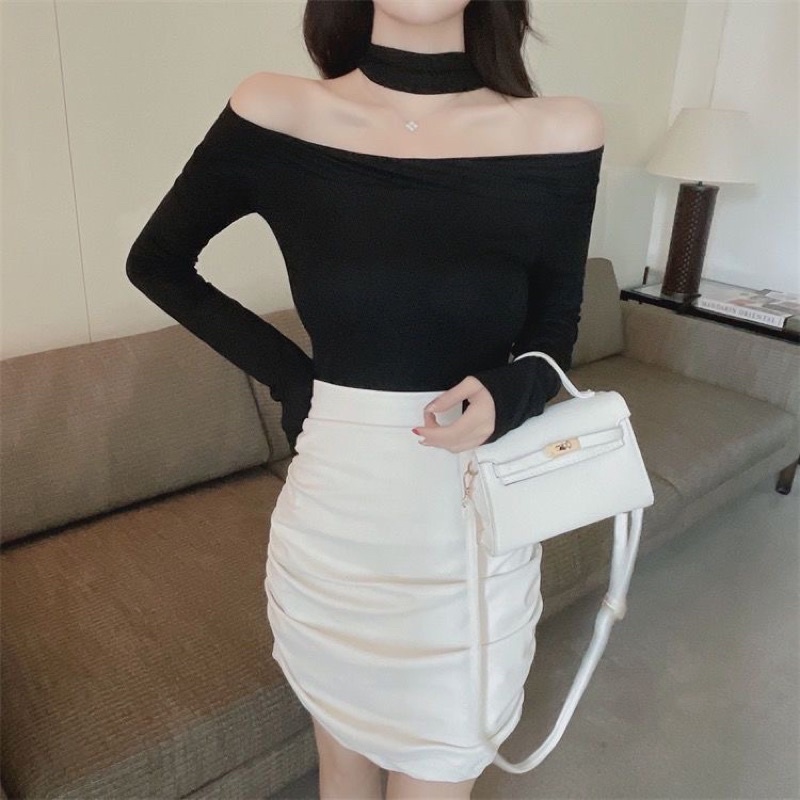 Áo Thun Nữ Kiểu Yếm Trễ Vai Nữ Body Thiết Kế Siêu Xinh Sang Trong MÃ A1
