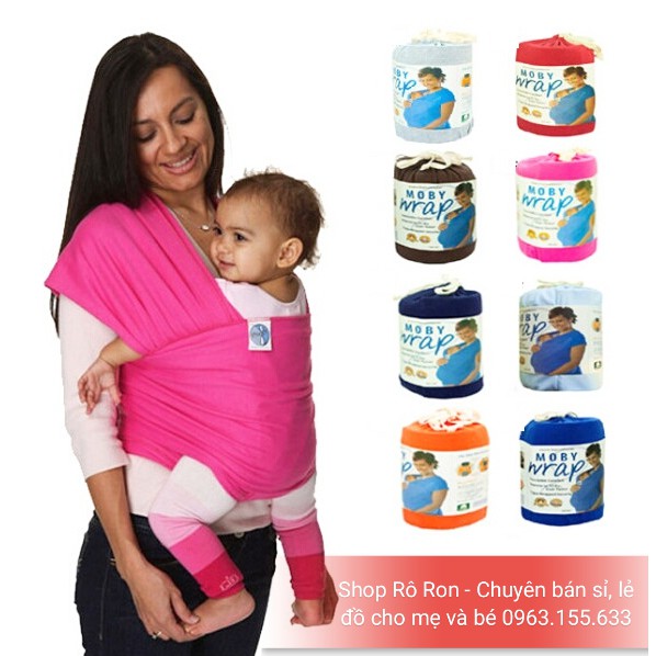 ĐỊU VẢI MOBY WRAP CO GIÃN 4 CHIỀU CHO BÉ [HÀNG XUẤT EU]