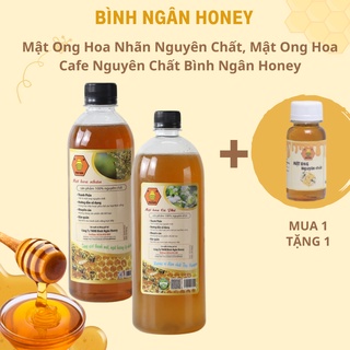 Mật ong hoa nhãn nguyên chất, mật ong hoa cafe nguyên chất bình ngân honey 500ml, 1l