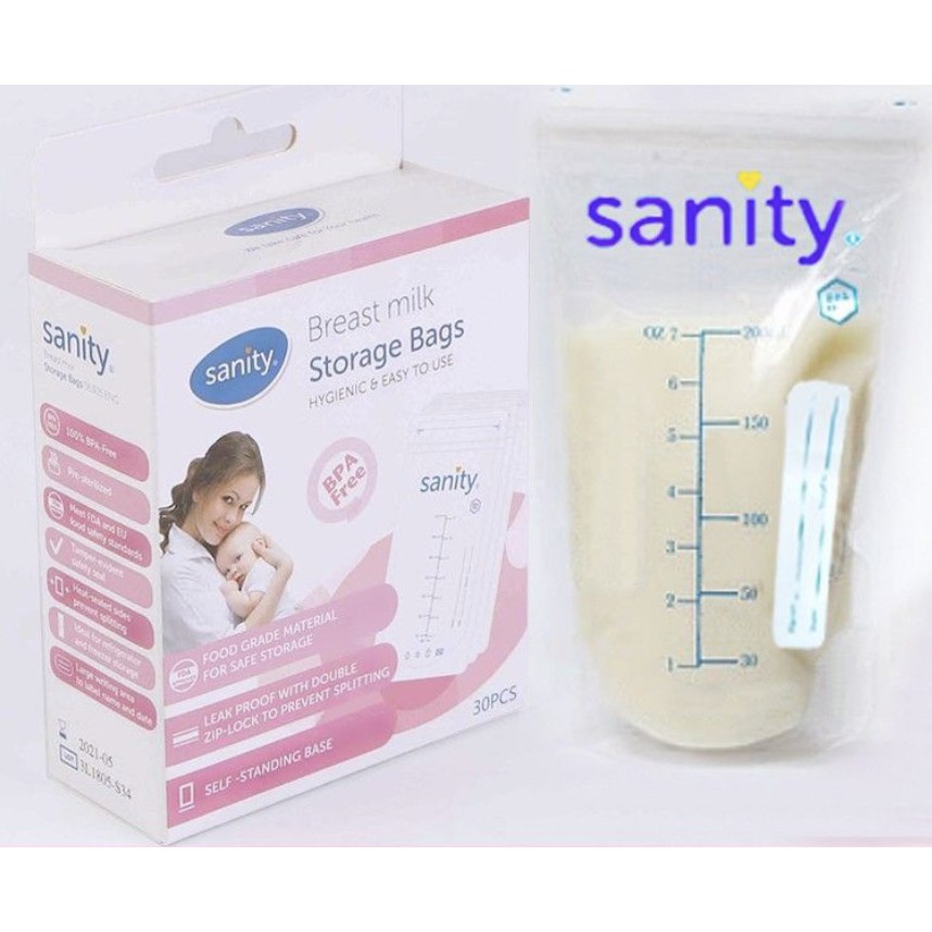 Túi trữ sữa Sanity S6305.ENG chính hãng-Lưu trữ sữa mẹ giúp bạn nuôi con hoàn toàn bằng sữa mẹ khi bận rộn