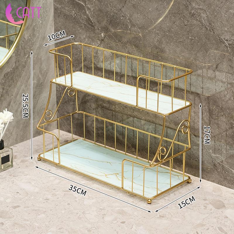[Dadada1] Kệ Đựng Đồ Trang Điểm / Nước Hoa / Dầu Gội / Đầm / Nhà Tắm 2 Tầng Sắp Xếp Gọn Gàng