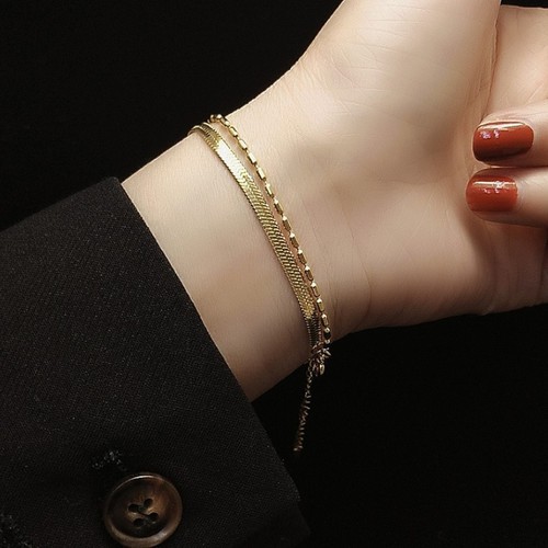 Lắc Tay Nữ 2 Vòng Titan Ko Đen TT 2949