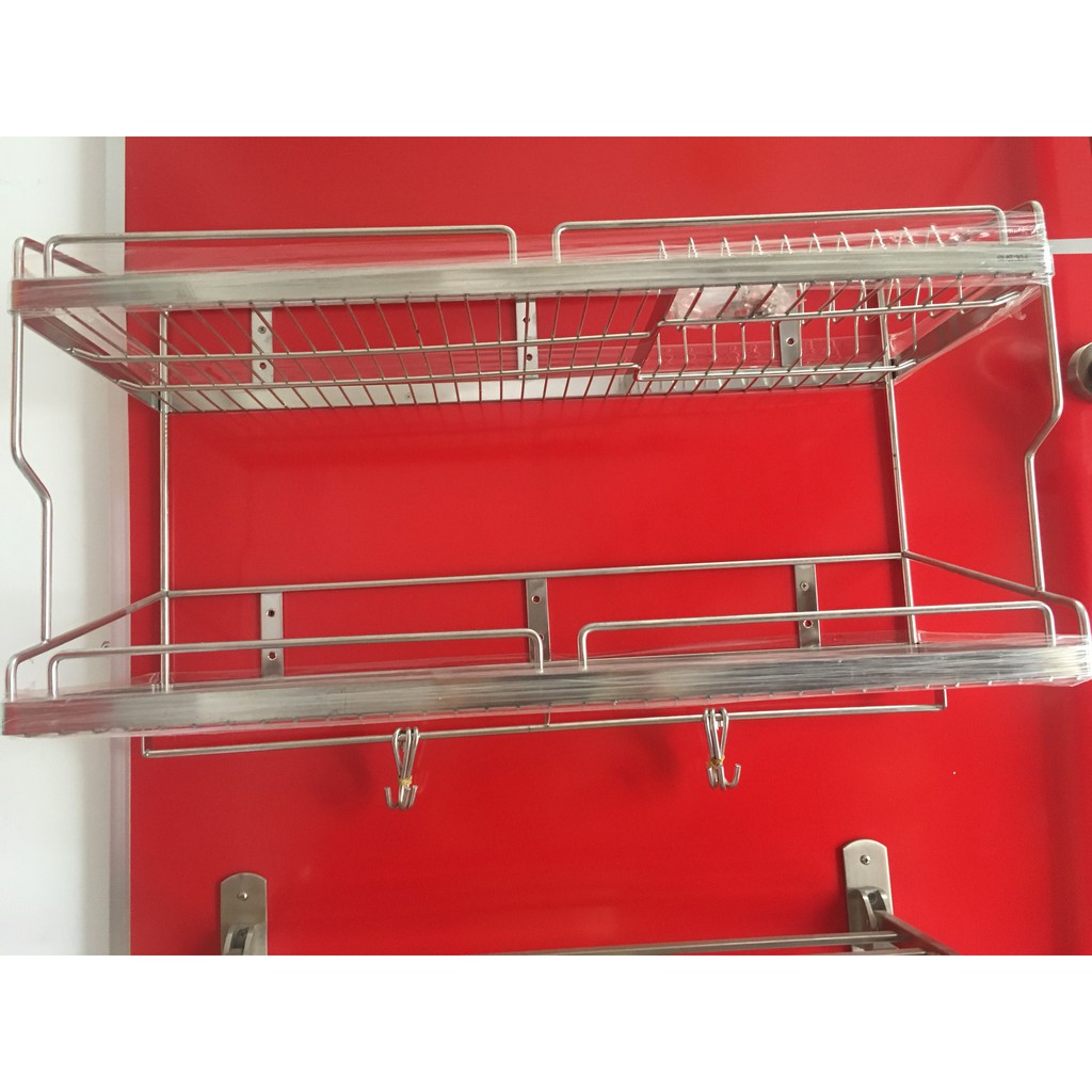 Kệ Đựng Chén Bát Đĩa Treo Tường Bằng inox 304 Cao Cấp  Kệ chén 2 tầng