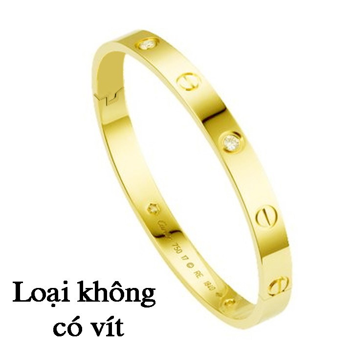 Vòng tay titan car tier màu vàng tươi đính đá đẹp, bền màu, hợp thời trang