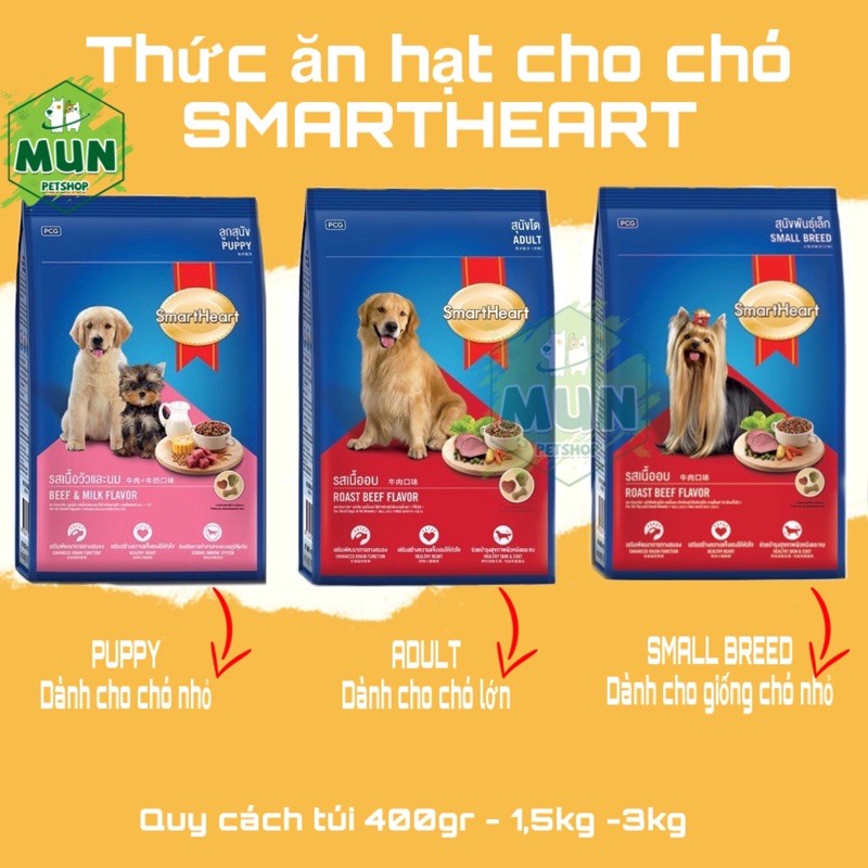 [ Túi 3kg ] SmartHeart Puppy - Adult -Small Breed