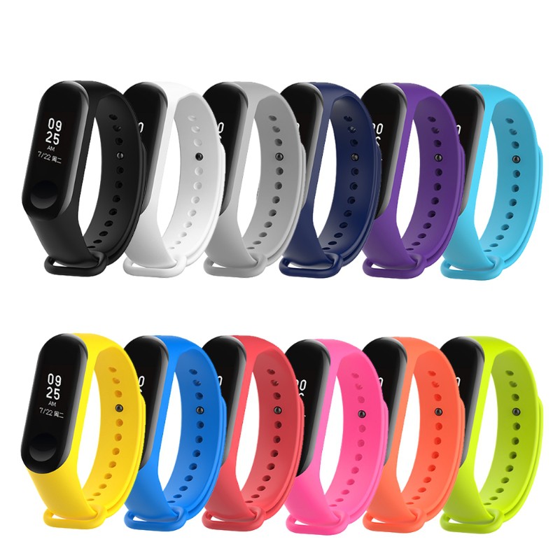 Dây Đeo Thay Thế Chất Liệu Silicon Thiết Kế Sọc Gân Nổi Cho Xiaomi Mi Band 3 4