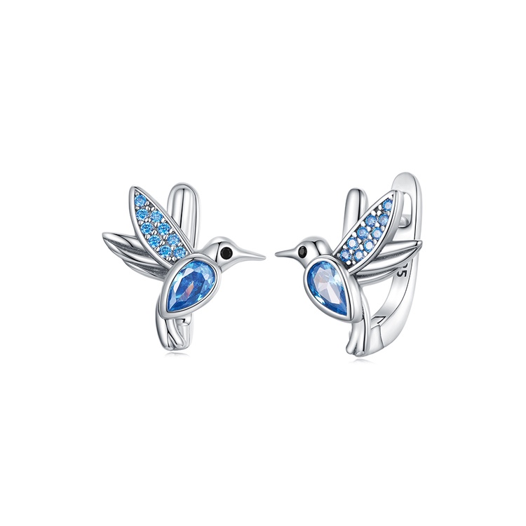 BAMOER Bông Tai HìNh Chim Xi bạc 925 ThờI Trang