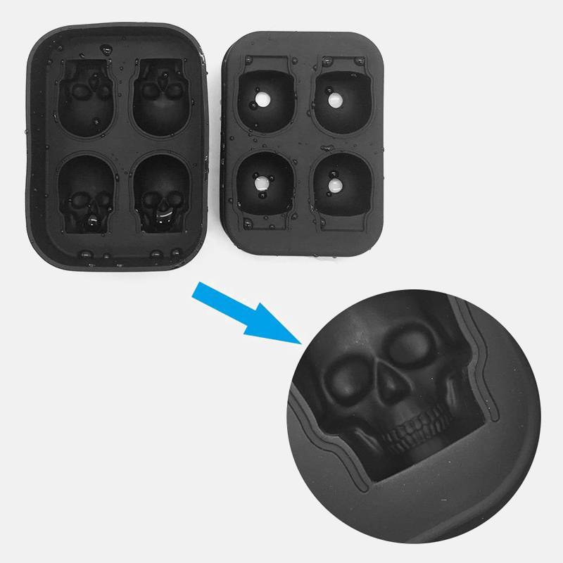 3D Skull Skull Silicone Khuôn Ice Cube Maker Chocolate Khuôn Khay Kem Công cụ DIY Whisky Cocktail Ice Cube Bestseller