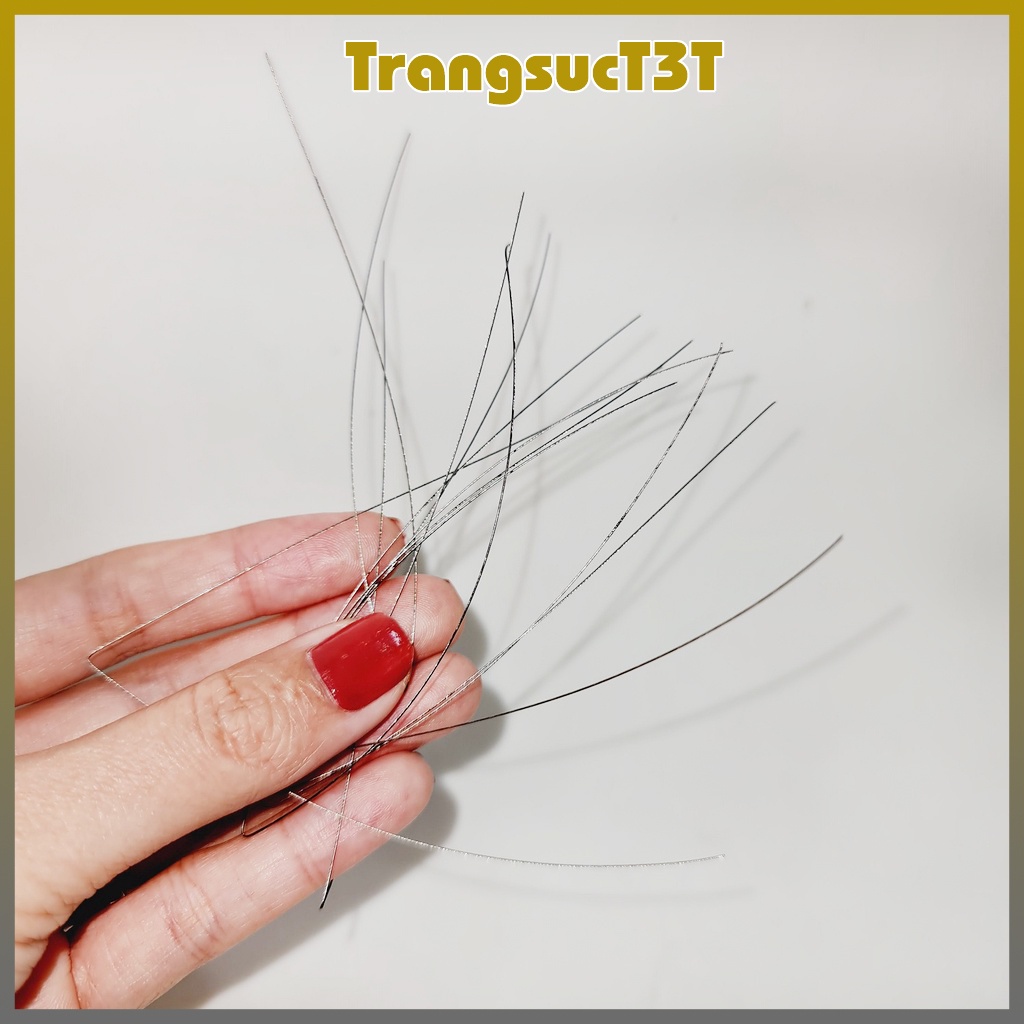 Kim xâu vòng tay chuỗi hạt đá, xỏ hạt cườm dài 20cm - chất liệu thép mềm không rỉ - TRANGSUCT3T