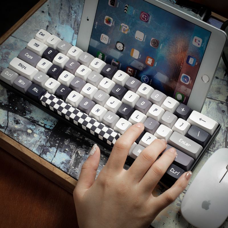 Keycap cho bàn phím cơ màu trắng, đen hỗ trợ layout MacOs