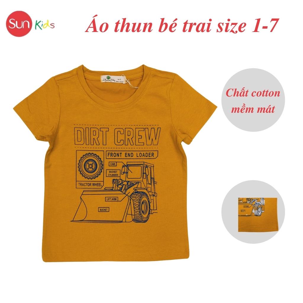 Áo thun bé trai, áo phông cho bé trai chất cotton nhiều màu, size 1-7 tuổi - SUNKIDS