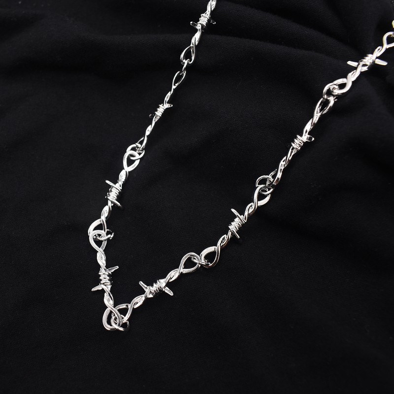 Dây chuyền thiết kế kiểu dây kẽm gai phong cách hip hop độc đáo cá tính thời trang