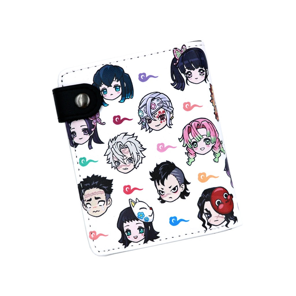 Ví Da PU Gấp Gọn Họa Tiết Demon Slayer Kimetsu No Yaiba Xinh Xắn