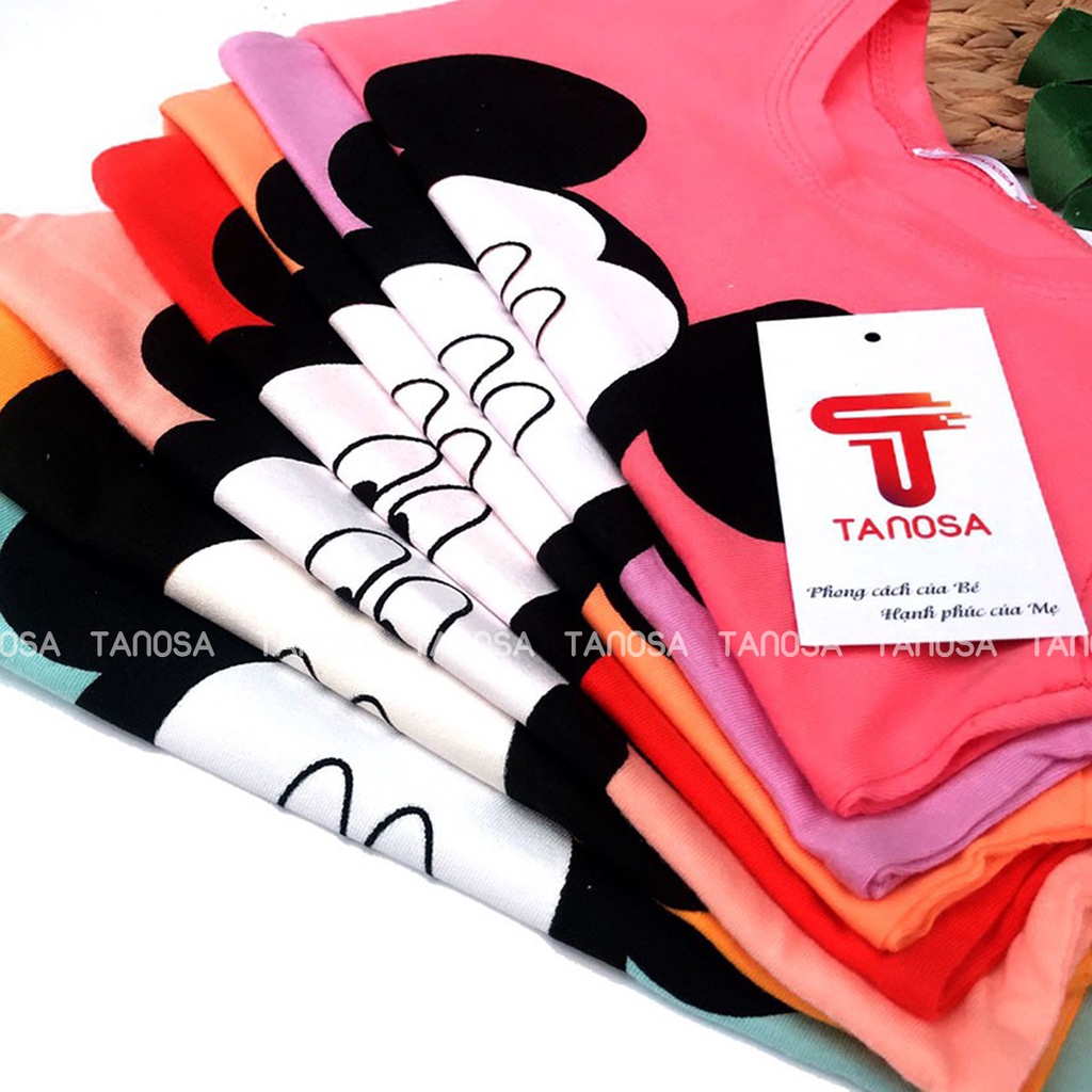 Bộ quần đùi áo cộc tay thun cotton hình Mickey TANOSA nhiều màu cho bé gái 1-5 tuổi