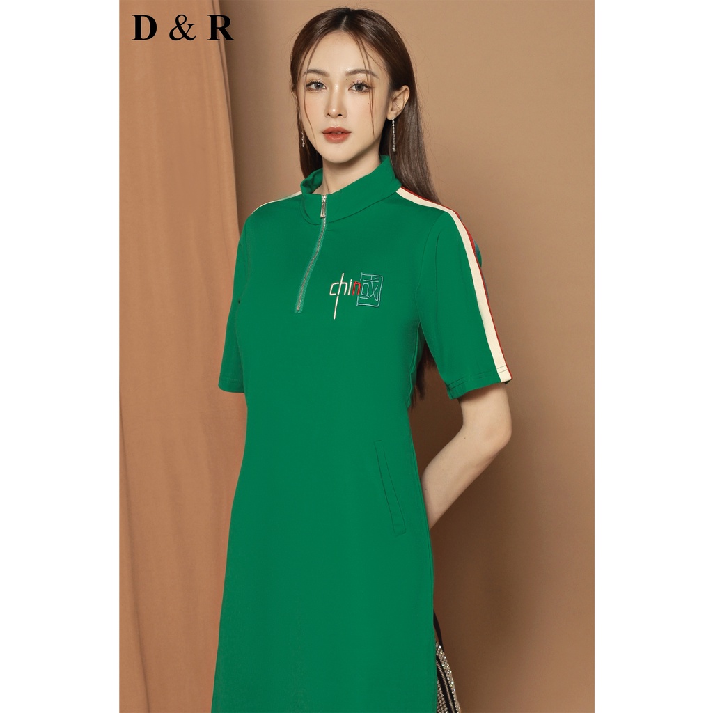 Đầm polo bigsize thêu logo Quảng Châu cao cấp váy thun suông đi chơi dạo phố thương hiệu thời trang D&R D163