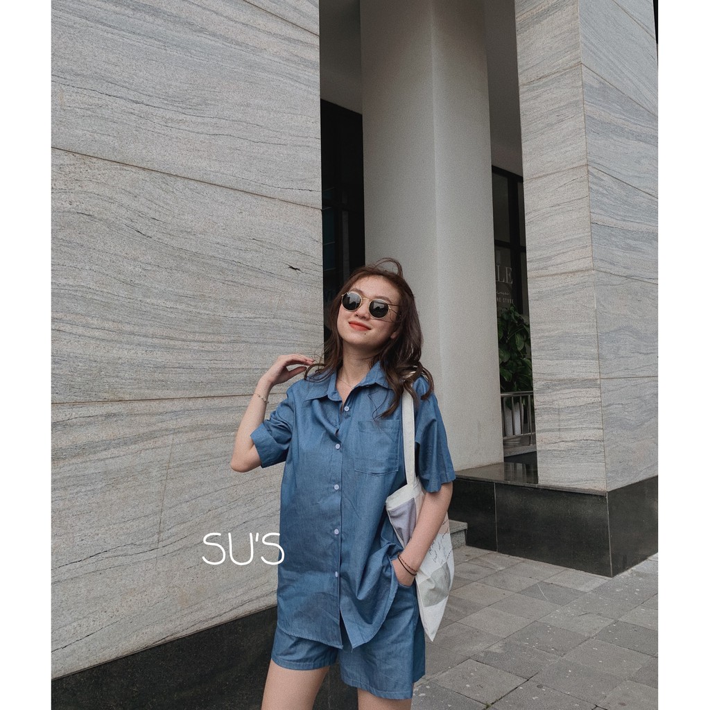 [Mã FAGREEN245 giảm 10% tối đa 30K đơn 99K] Set áo sơmi cộc tay kèm quần sooc S146 SUSTORE | BigBuy360 - bigbuy360.vn