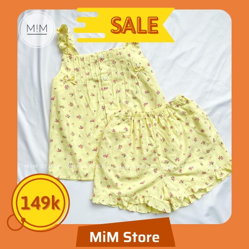 Bộ ngủ, bộ mặc nhà hai dây xinh chất thô đũi cực mát(Ảnh thật kèm video)