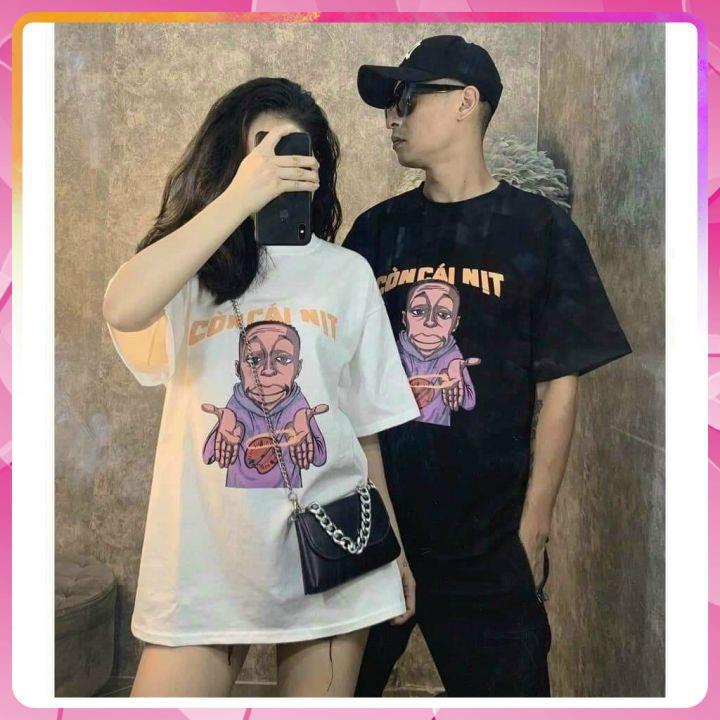 Áo phông tay lỡ phom rộng chất coton loại 1 thấm hút mồ hôi  in hình còn cái nịt,Áo thun cotton  phom rộng freesize