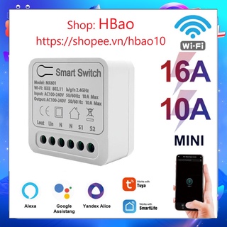 Bộ Công tắc Tuya thông minh wifi 10A 16A 220v điều khiển từ xa bằng tiếng nói qua APP Tuya SmartLife