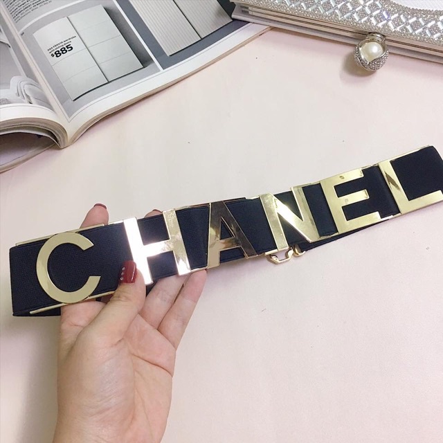 Sale xả hàng-Đai váy chữ C 5cm mặt chữ mạ vàng belt phối đầm sang chảnh TB486