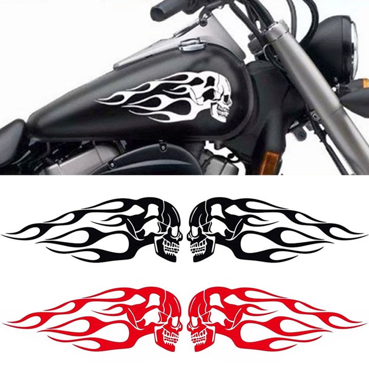 Bộ 02 Tem Decal Hình Đâu Lâu Dán Trang Trí Xe Mia - shop