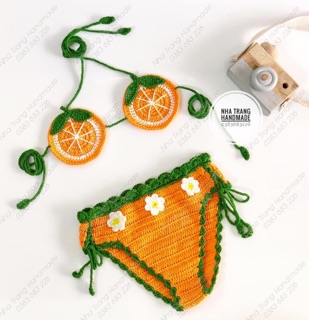 Sét bikini cam handmade cho bé