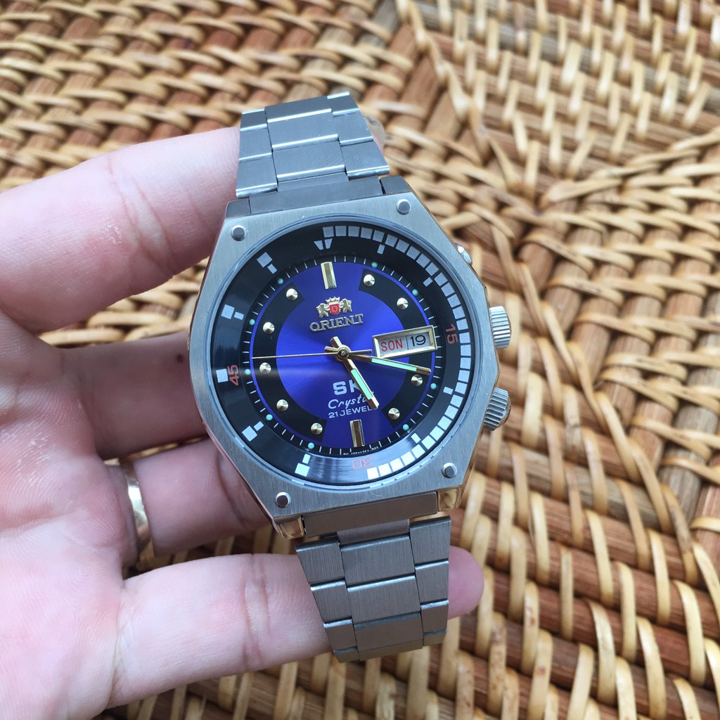 Đồng hồ sk nhật máy 46941 máy nhật nguyên bản mặt xanh dương