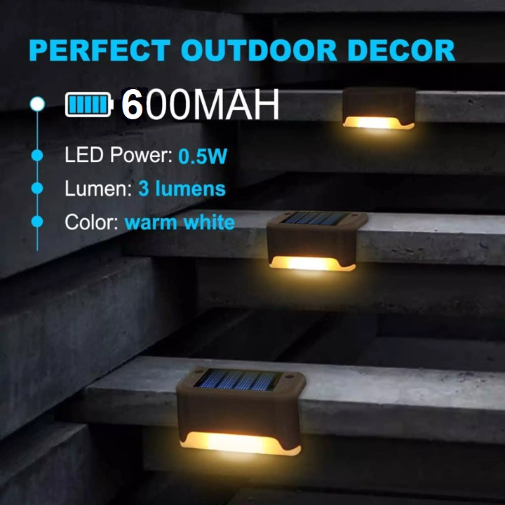 Đèn led năng lượng mặt trời mini trang trí, chiếu sáng lối đi, cầu thang, sân vườn