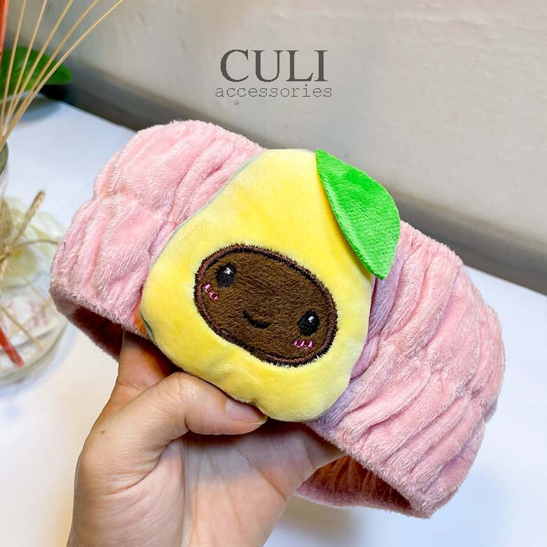 Băng đô rửa mặt, Bờm cài tóc hình trái bơ siêu cute, style Hàn Quốc xinh xắn