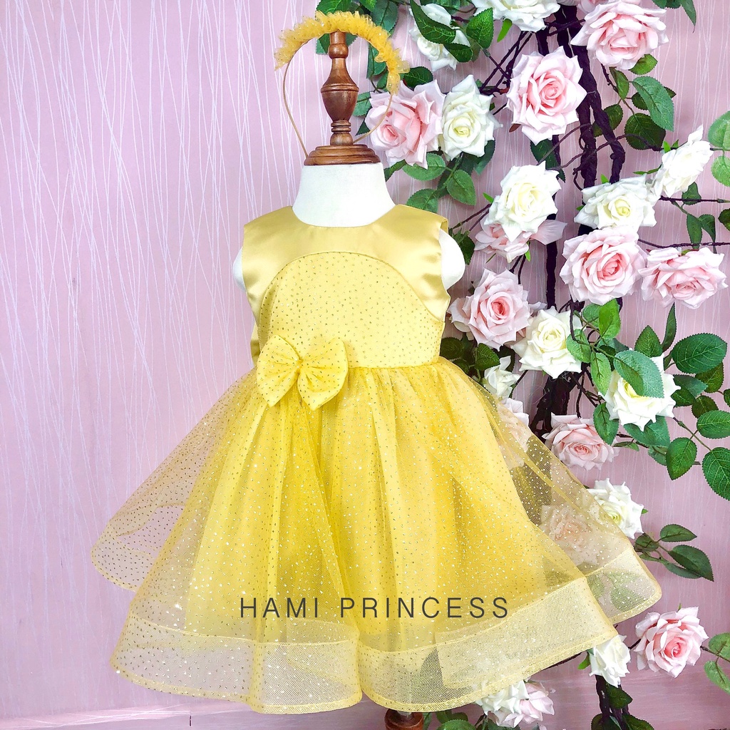 Váy Công Chúa Nhũ Lấp Lánh Bé Gái HAMI PRINCESS ❤️ Tặng Kèm Phụ Kiện