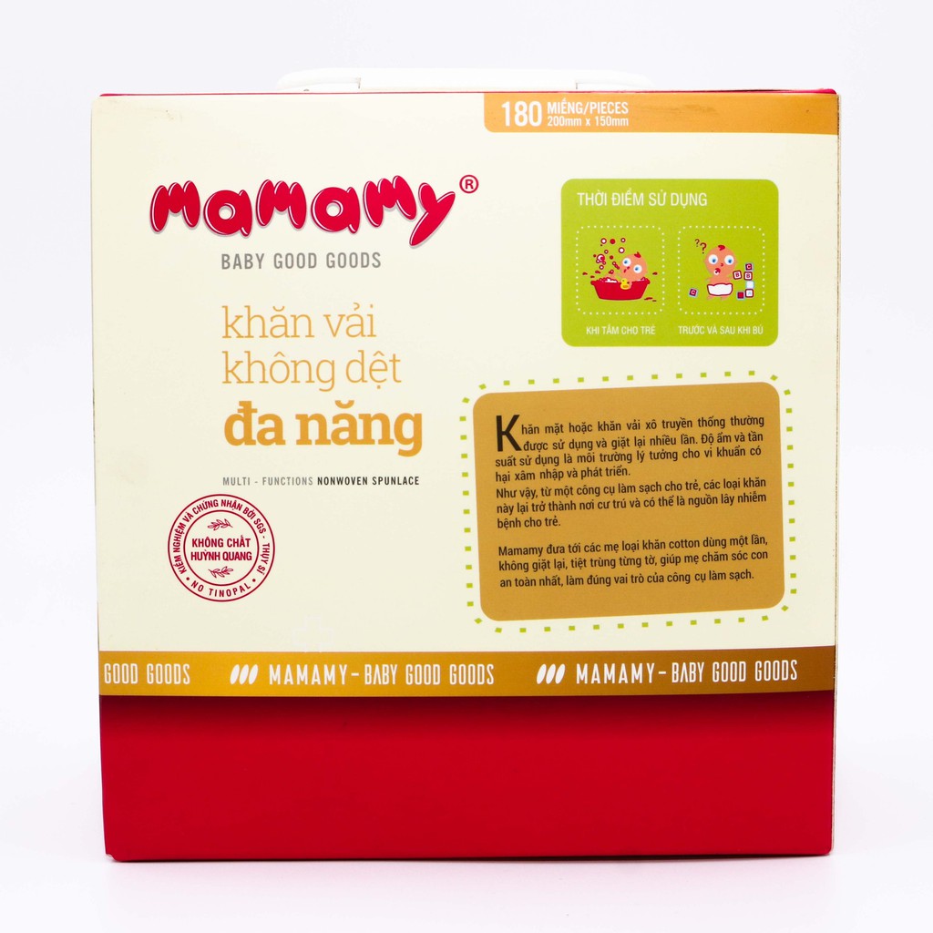 [Không quàTặng]Combo 4 hộp Khăn Khô Đa Năng Mamamy 180 Tờ