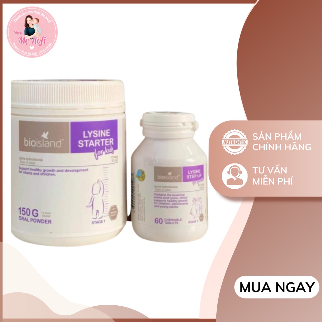 Viên Uống LYSINE STARTER BIO ISLAND Hỗ Trợ Tăng Chiều Cao Cho Bé Từ 7 Tháng Tuổi Của Úc - 150gram Mẹ Rofi