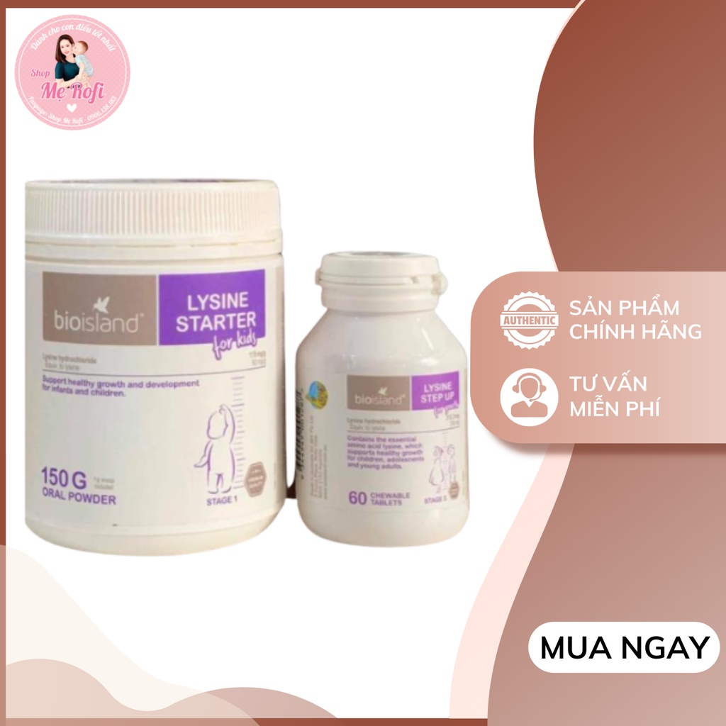 Viên uống LYSINE STARTER BIO ISLAND hỗ trợ tăng chiều cao cho bé từ 7 tháng tuổi của Úc - 150 gram Mẹ Rofi