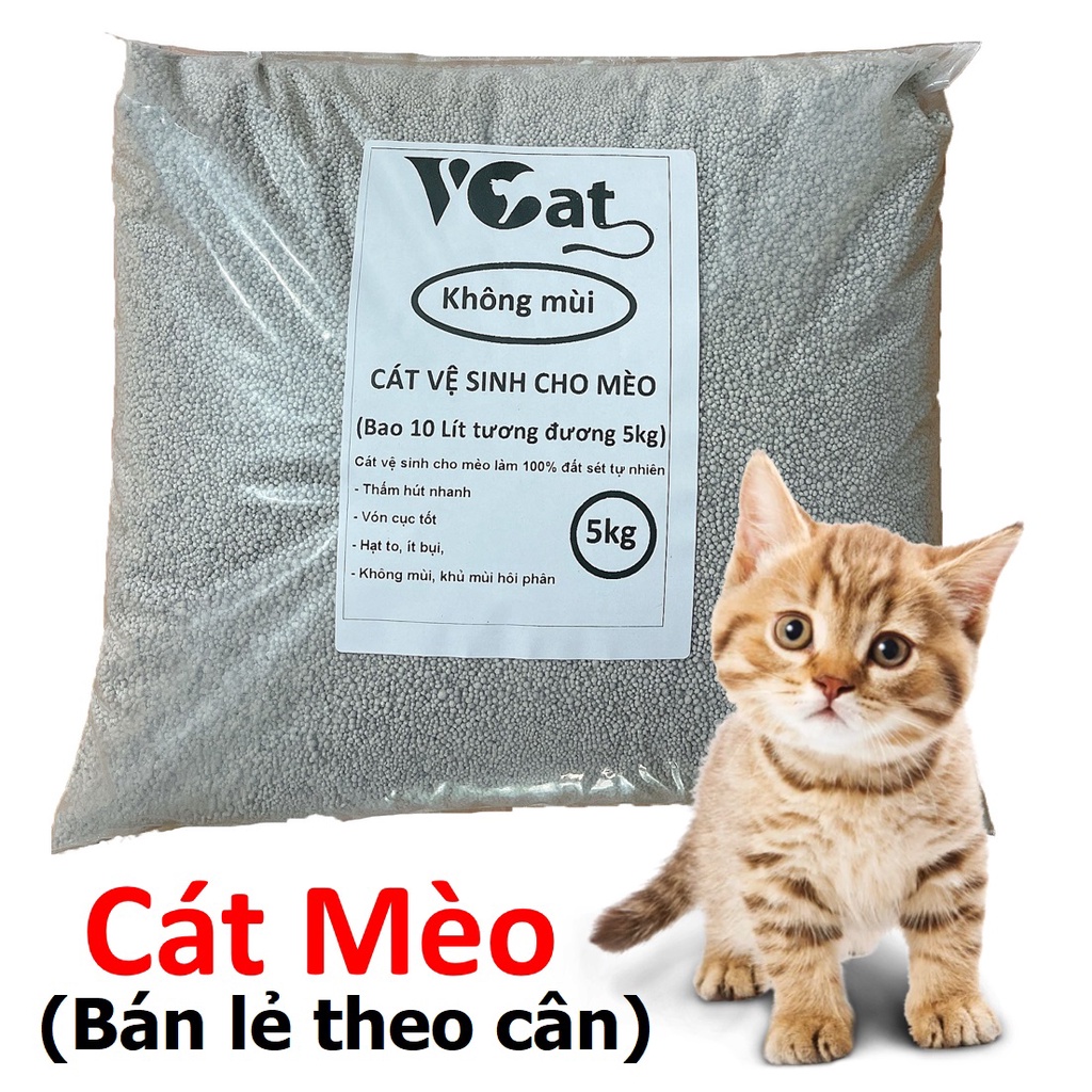 VCAT- CÁT VỆ SINH CHO MÈO &amp; HAMSTER (Bán Lẻ theo cân) Cát Than hoạt tính khử mùi