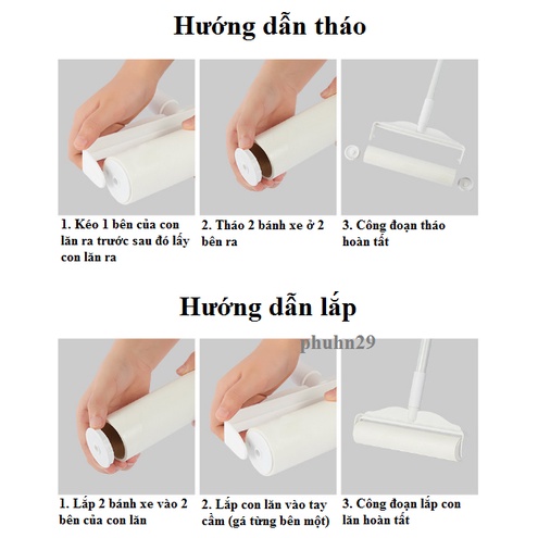 Cây Lăn Bụi 19CM Làm Sạch Quần Áo, Ga Giường, Sofa, Lông Chó Mèo
