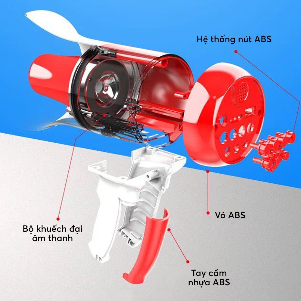 Loa Phóng Thanh 25W GrownTech nghe nhạc công suất lớn chức năng ghi âm Megaphone cầm tay, ghi âm pin chuẩn