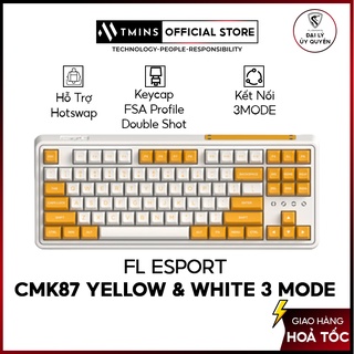 Bàn phím cơ FL-Esports CMK87 Yellow & White - 3 Mode (Type-C / Bluetooth / 2.4G)