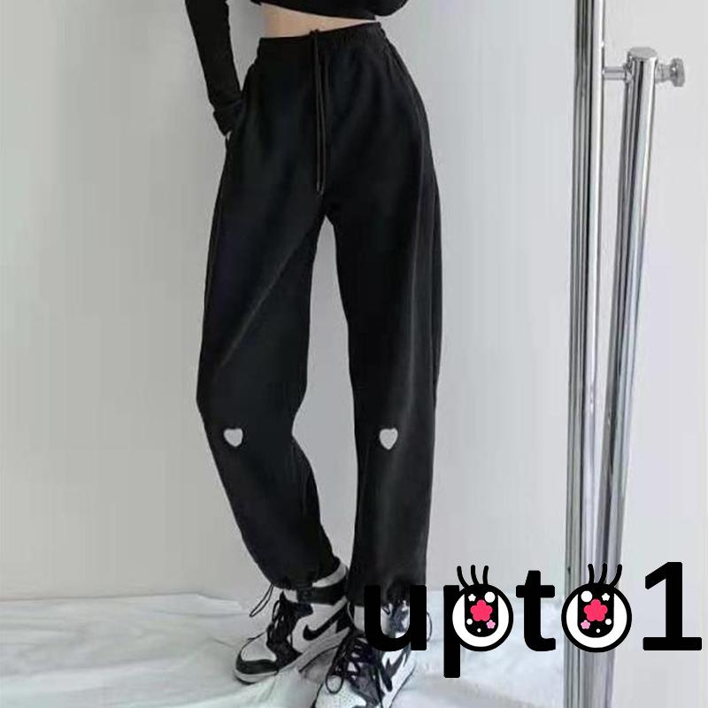 Quần Dài Lưng Cao In Họa Tiết Trái Tim Thời Trang Cho Nữ