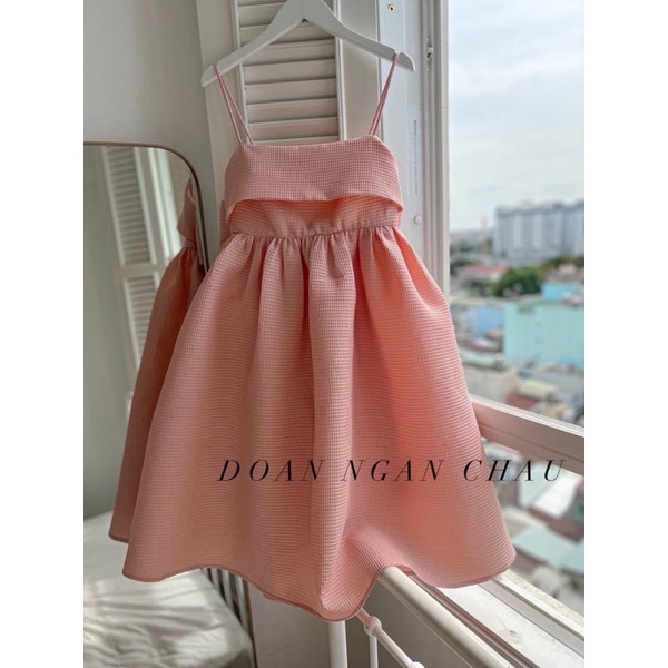 Đầm Babydoll 2 Dây xốp Cột Nơ Lưng Hàng Thiết Kế Cao Cấp