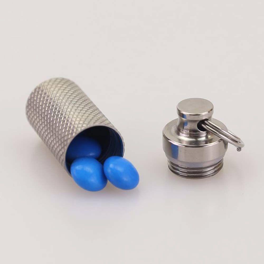 Hộp Đựng Thuốc Mini EDC Bằng Hợp Kim Titan Có Khóa Tiện Dụng Mang Theo Du Lịch