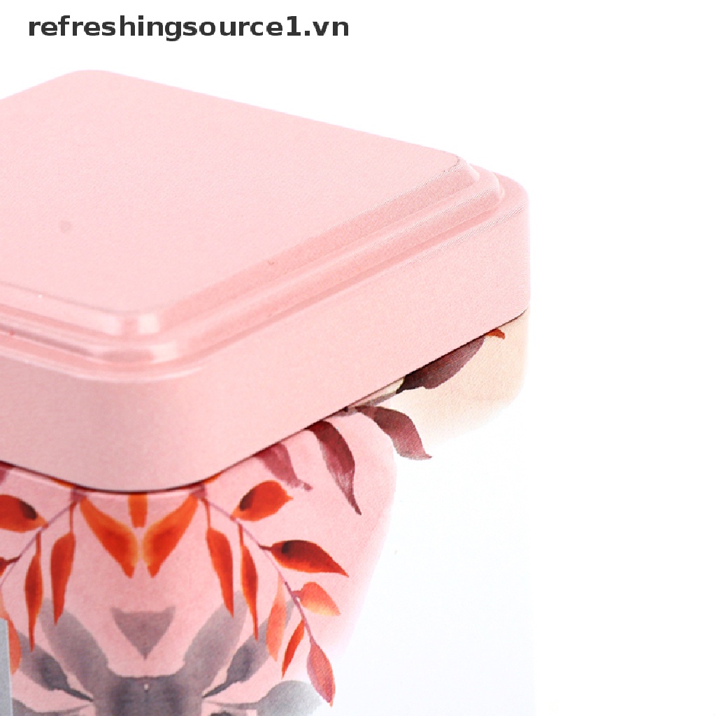 Hộp Thiếc Hình Vuông Đựng Trà / Kẹo / Trái Cây Phong Cách vintage