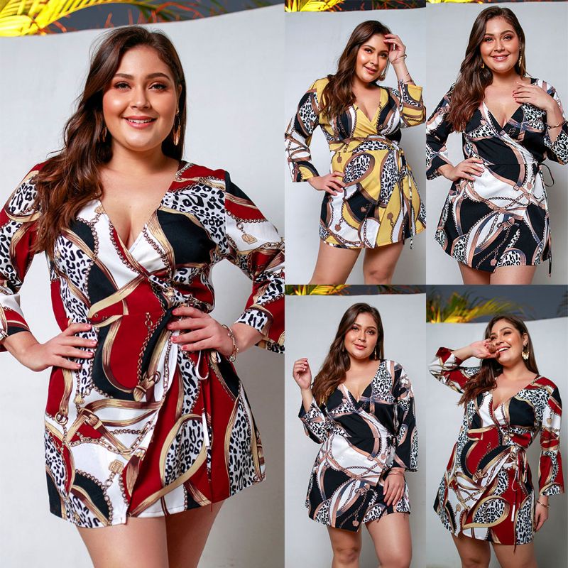 Áo Kiểu Tay Lỡ 3 / 4 Cổ Chữ V In Họa Tiết Hoa Phong Cách Dân Tộc Thời Trang Mùa Hè Cho Nữ