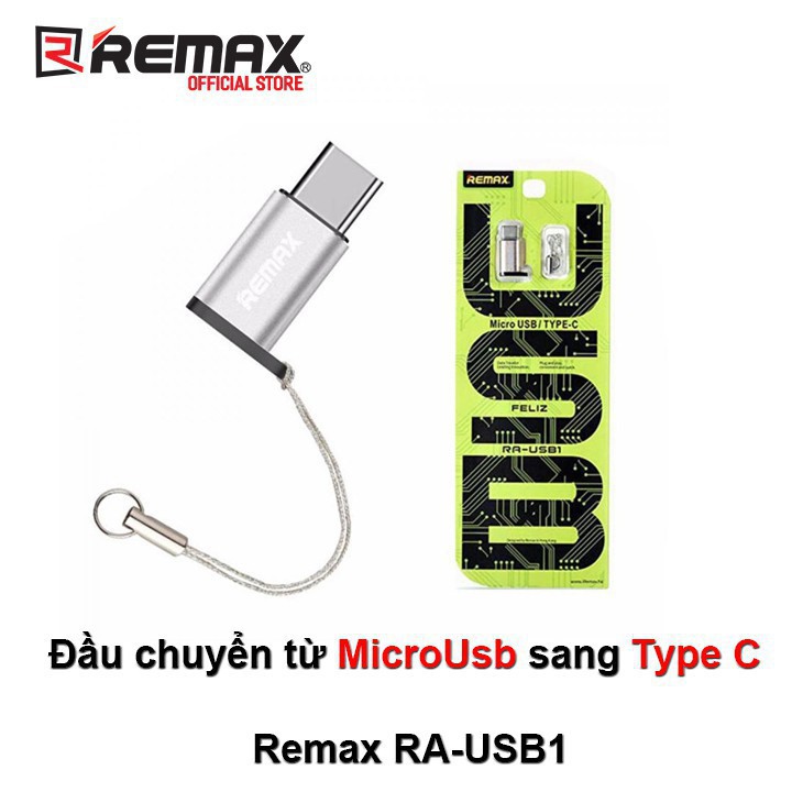 Đầu chuyển từ MicroUsb sang Type C Remax RA-USB1