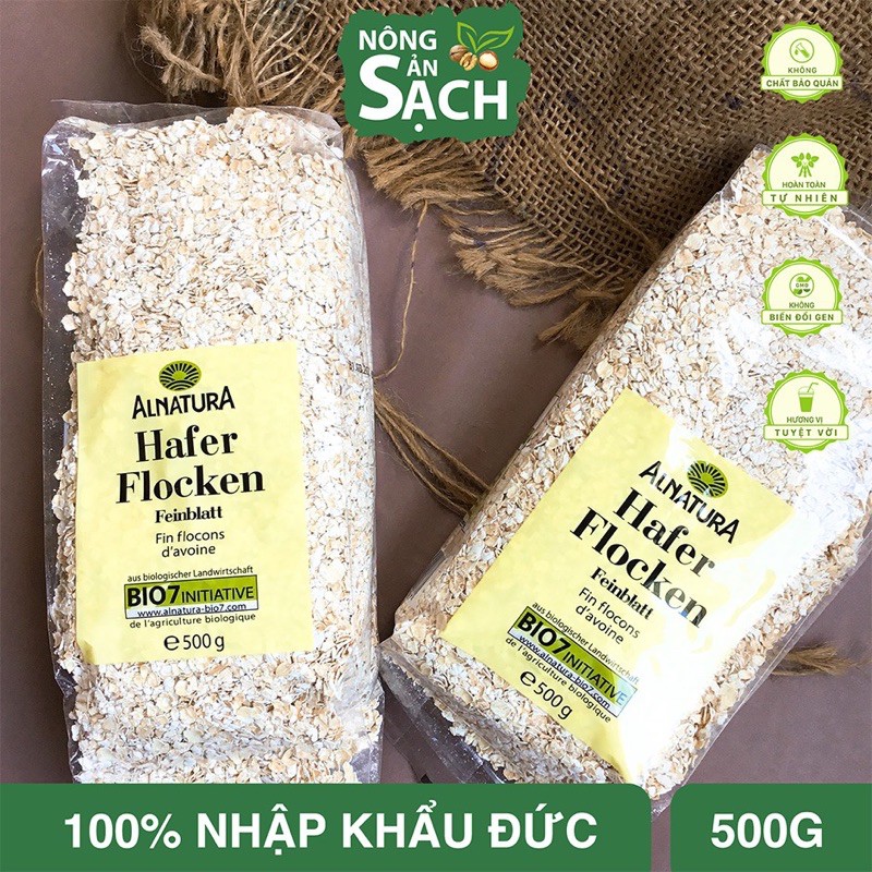 Yến Mạch Cán Vỡ Hafer Flocken 500gr, 5 phút ăn liền