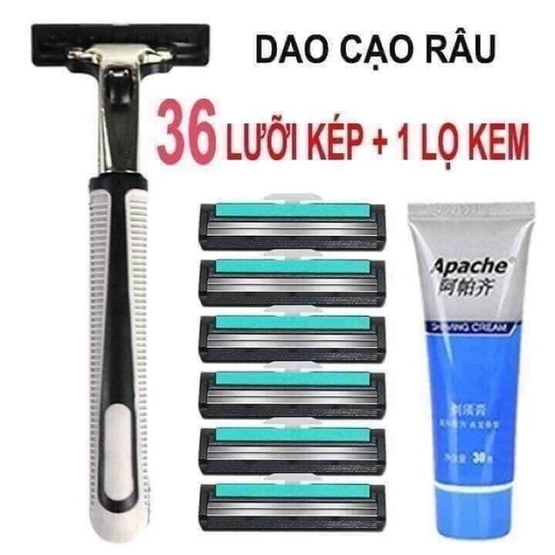 36 dao cạo râu+ tặng kèm kem cạo râu